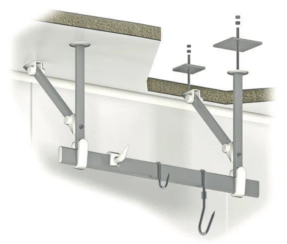 Gancera a soffitto per carne con barra appendicarne e ganci