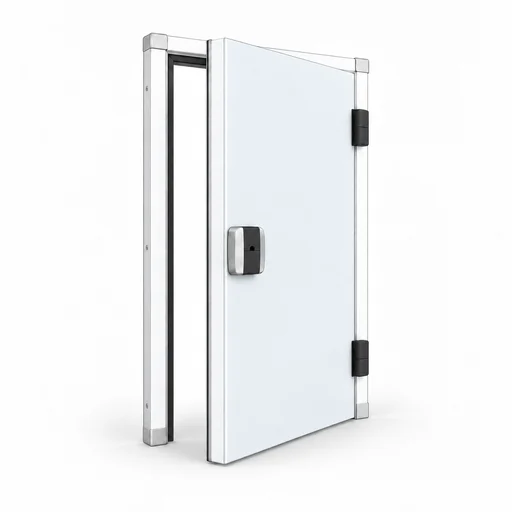 Porta frigorifera con cerniere sul lato destro