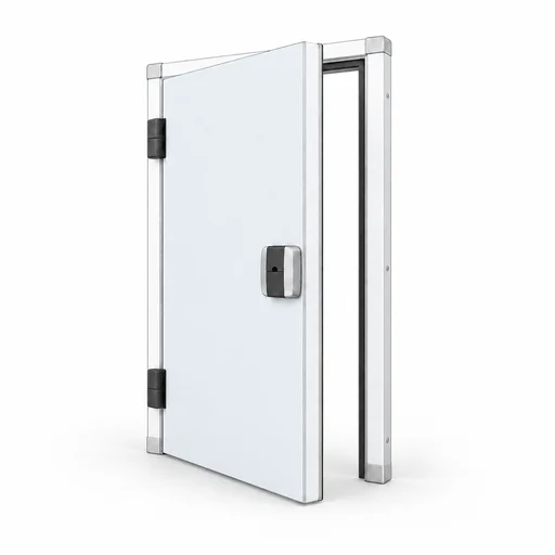 Porta frigorifera con cerniere sul lato sinistro